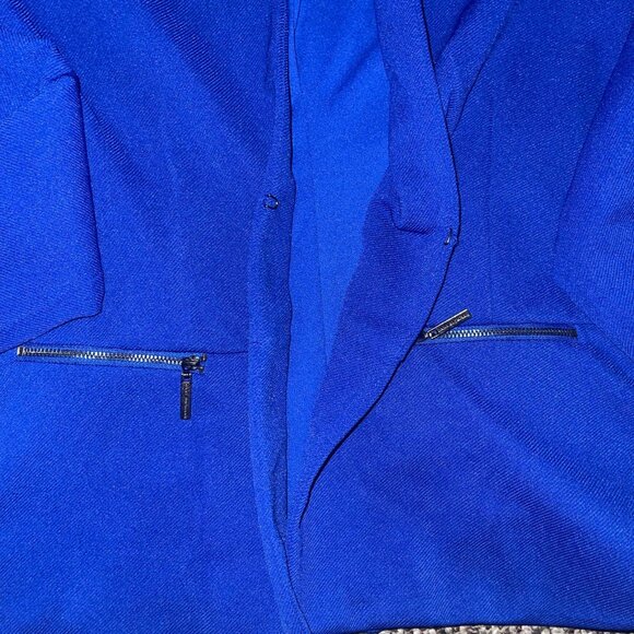 Dana Buchman Blue Mock Neck Blazer Jacket  Women Size 8 - Picture 11 of 11